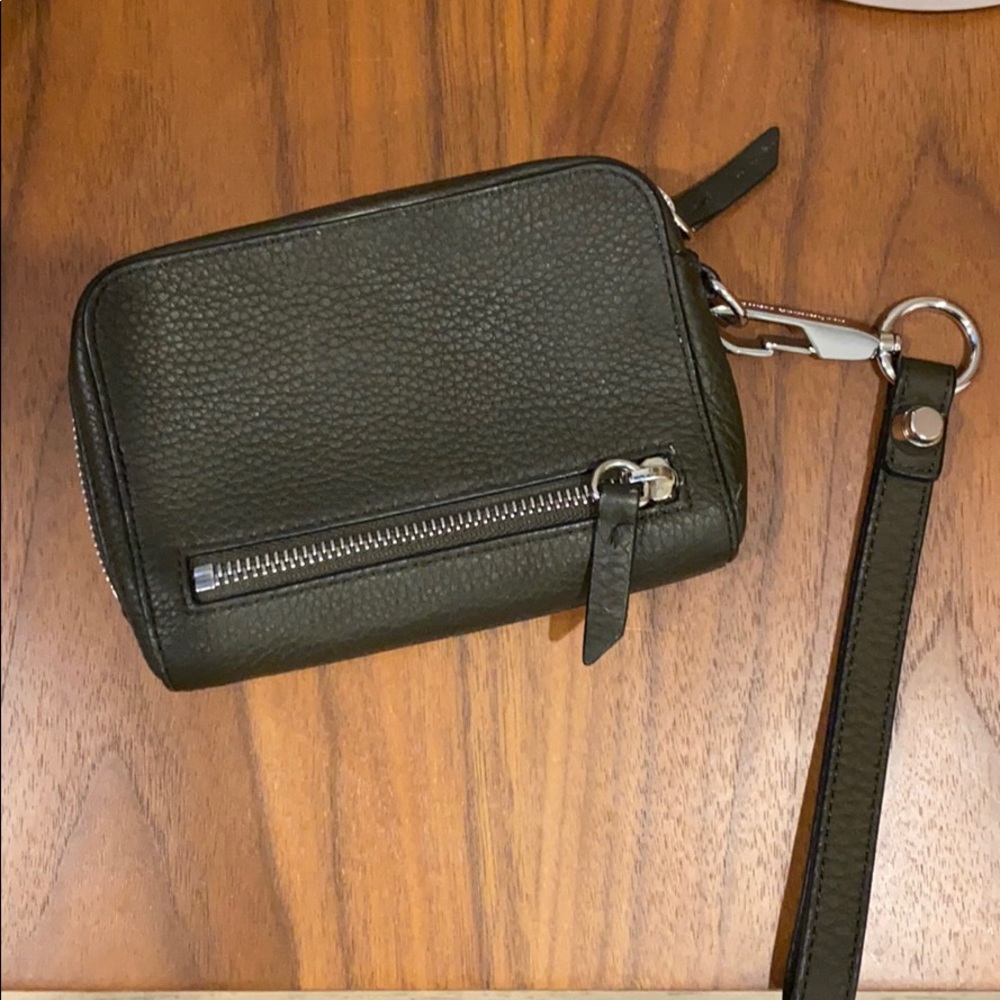 Alexander Wang army green wristlet clutch